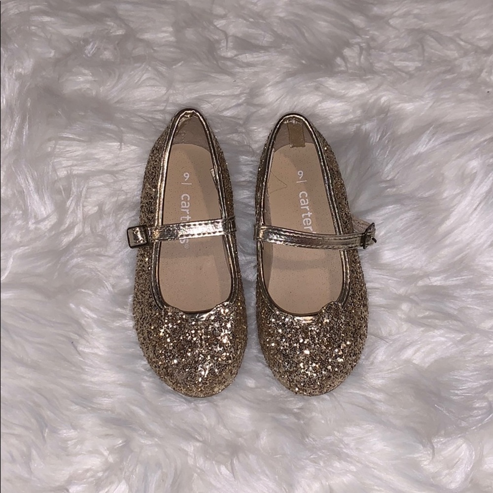 Girls gold heeled dress shoes